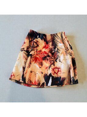GUESS Tropical Print A Line Skirt Size Small